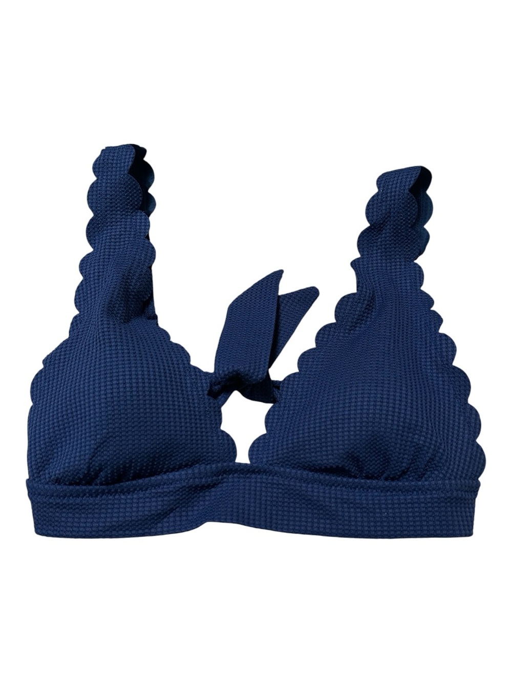 aerie NWT- Cute Navy Scalloped Bikini Top with Back Tie